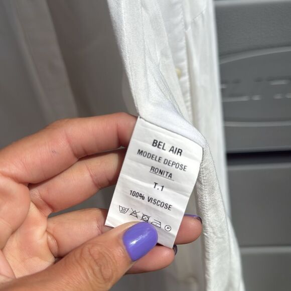 Elegant White Dress - BELAIR - Like New Collared Button Down Maxi Dress - Picture 4 of 5